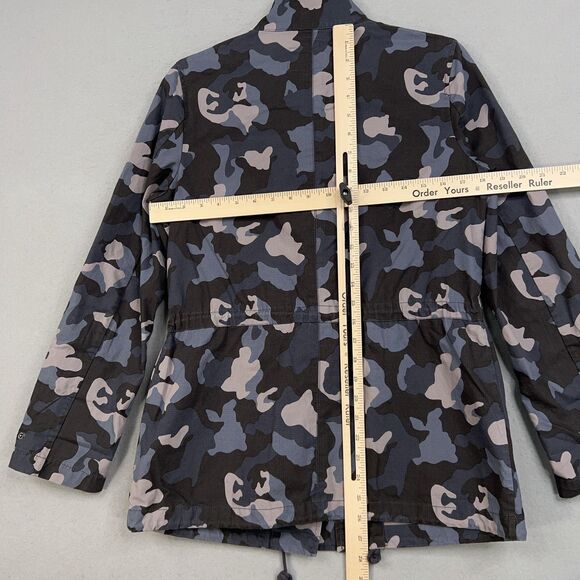 Banana Republic Jacket Womens Small Gray Blue Camo Anorak Utility Ripstop Army - Picture 11 of 15